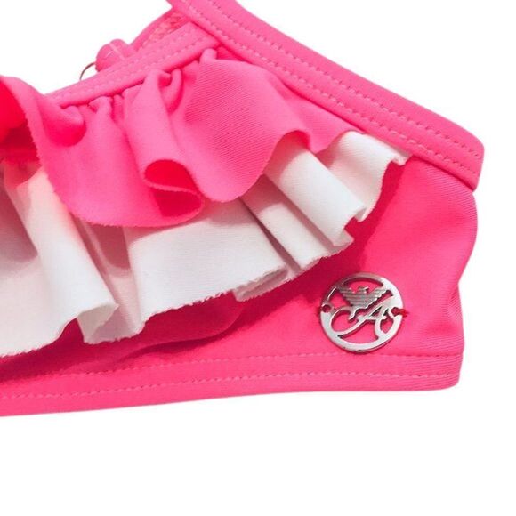 ARMANI JUNIOR Neon Pink Ruffle Trim Bikini - Picture 5 of 9